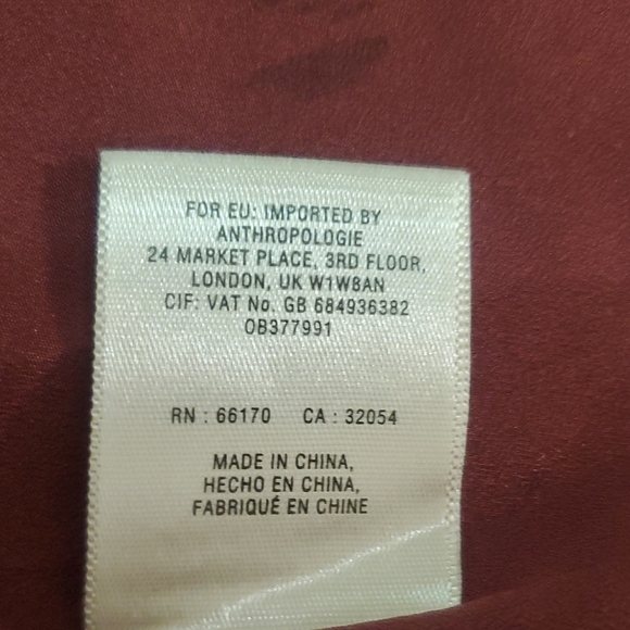 Anthropologie Maeve Burgundy Black Moonsong Sleeveless Back Zip Dress Size 10 - Picture 10 of 13